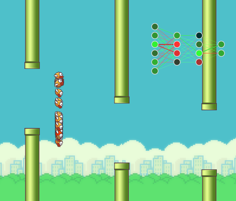 Screenshot of Flappy Bird AI